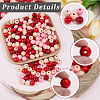 250Pcs 5  Colors Spray Painted Round Natural Schima Wood Beads WOOD-PA0001-73A-7