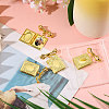 4Pcs Brass Locket Pendants Brooches JEWB-CA00011-5