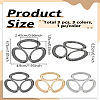 3Pcs 3 Colors Tri-Ring Alloy Brooch Scarf Clip Buckles for Women Lady Girls AJEW-LP0010-65-2