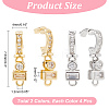 DICOSMETIC 8Pcs 2 Colors Brass Micro Pave Clear Cubic Zirconia Fold Over Clasps KK-DC0001-80-2
