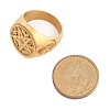 Round with Star 304 Stainless Steel Signet Rings for Unisex RJEW-Z076-07G-01-5