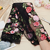 1 Yard Flower Pattern Embroidery Polyester Fabric AJEW-WH0314-473B-3