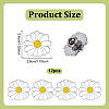 12Pcs White Daisy Enamel Pins JEWB-PH0001-49A-2
