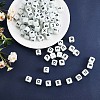 20Pcs Luminous Cube Letter Silicone Beads 12x12x12mm Square Dice Alphabet Beads with 2mm Hole Spacer Loose Letter Beads for Bracelet Necklace Jewelry Making JX437Z-1