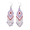 Natural Amethyst Rhombus Dangle Earrings EJEW-MZ00567-05-2
