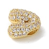 Brass Micro Pave Cubic Zirconia Beads KK-P290-61G-3