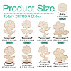 20Pcs 4 Styles Flower Unfinished Wood Display Decorations for DIY Painting Decoration Crafts DJEW-TA0001-38-4