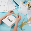 Rectangle Heat Transfer Blank Paper Gift Mug Storage Boxes with Gold Color Ribbon CON-WH0201-001-3