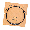 Love Synthetic Non-magnetic Hematite & Wood Beads Morse Code Bracelets WGB6EC0-05-1