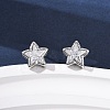 Brass Micro Pave Clear Cubic Zirconia Stud Earrings EJEW-C174-02C-P-1