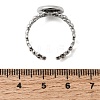 Hollow Flower 304 Stainless Steel Cuff Ring Components STAS-P454-03B-P-3