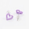 Spray Painted Alloy Open Heart Ear Studs EJEW-E152-22P-2