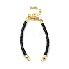 Leather Braided Cord Link Bracelets MAK-K022-01G-12-1
