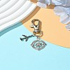 Alloy Airplane Pendant Decorations HJEW-YW00011-02-1