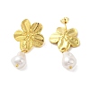 304 Stainlee Steel with Plastic Pearl Studs Earring EJEW-Z045-10G-1