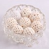 Handmade Woolen Macrame Wooden Pom Pom Ball Beads LS-MAKN-PW0001-048A-1