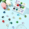 120Pcs 12 Colors Electroplate Glass Links Connectors EGLA-YW0005-65-4