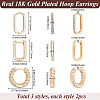 6Pcs 3 Styles Brass Hoop Earrings EJEW-BBC0001-30-2