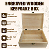 Rectangle Wooden Memory Keepsake Boxes with Lids CON-WH0101-003-4