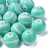 Opaque Striped Acrylic Beads MACR-S373-27B-07-3