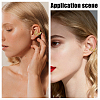 4Pcs Triple C-Shaped Alloy Micro Pave Clear Cubic Zirconia Cuff Earrings EJEW-WR0001-011-5