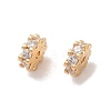 Brass Micro Pave Clear Cubic Zirconia Beads KK-B100-054B-G-1