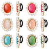 12Pcs 6 Colors Oval Detachable Cat Eye & Imitation Pearl Shoe Decoration DIY-FG0004-76-1