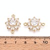 Brass Pave Clear Cubic Zirconia Connector Charms X-KK-N284-14G-3