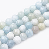 Natural Aquamarine Beads Strands G-S333-8mm-003-1