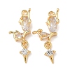 Brass Micro Pave Clear Cubic Zirconia Pendants KK-H0526-17G-1