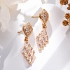 Brass Micro Pave Clear Cubic Zirconia Stud Earrings EJEW-K300-31G-1