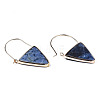 Natural Sodalite Triangle Dangle Hoop Earrings G-S359-363B-3