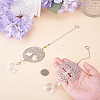 2Pcs 201 Stainless Steel Tree of Life Shape & Rainbow Crystal Glass Hanging Suncatcher HJEW-TA00446-7