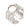 Woven Bezel 304 Stainless Steel Cuff Ring Components SA-CBAD8FA-01P-01-1