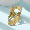 Ion Plating(IP) 304 Stainless Steel Open Cuff Ring for Women RJEW-M025-03G-2