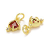 Rack Plating Brass Micro Pave Cubic Zirconia Charms KK-F832-01-G-4