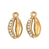 304 Stainless Steel with Crystal Rhinestone Charms RB-CBABFDA-11E-G-1