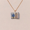 Brass Enamel Book Pendant Necklaces for Women KK-CBAF5B9-01G-07-1