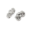 Brass Micro Pave Clear Cubic Zirconia Spacer Bars KK-P302-21A-P-2