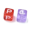 Spray Painted Transparent Acrylic Beads MACR-K365-07P-2