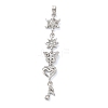 Brass Micro Pave Clear Cubic Zirconia Pendants KK-D101-01C-P-1
