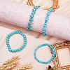 FIBLOOM 4Pcs 4 Style Synthetic Turquoise Beaded Stretch Bracelets Set BJEW-FI0001-82-5