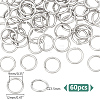 60Pcs Tarnish Resistant 304 Stainless Steel Open Jump Rings STAS-LP0001-39P-08-2