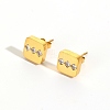304 Stainless Steel & Clear Cubic Zirconia Stud Earrings WGB6216-01-3