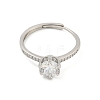 Brass Micro Pave Cubic Zirconia Solitaire Ring RJEW-H225-01P-01-2