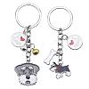 WEWAYSMILE 2 pcs Dog Keychain Car Keychain Pet Pendant Key-Ring Lovely Dog Key-ring Portable Metal Keychain Gift for Pet Lover Birthday Puppy Theme Party Supplies (Schnauzer) JX794A-1