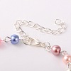 Trendy Glass Pearl Anklets AJEW-AN00035-07-3