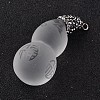 Frosted Calabash with Chinese Blessing Glass Pendants GLAA-K003-01-2