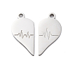 304 Stainless Steel Split Pendants LS-STAS-H235-03D-P-1