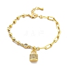 Brass Micro Pave Clear Cubic Zirconia Charm Bracelets BJEW-U020-20G-4